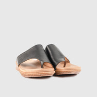 Leather Flat Comfort Sandals Black 902 Sandals | familyshoecentre