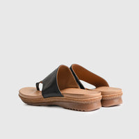 Leather Flat Comfort Sandals Black 902 Sandals | familyshoecentre