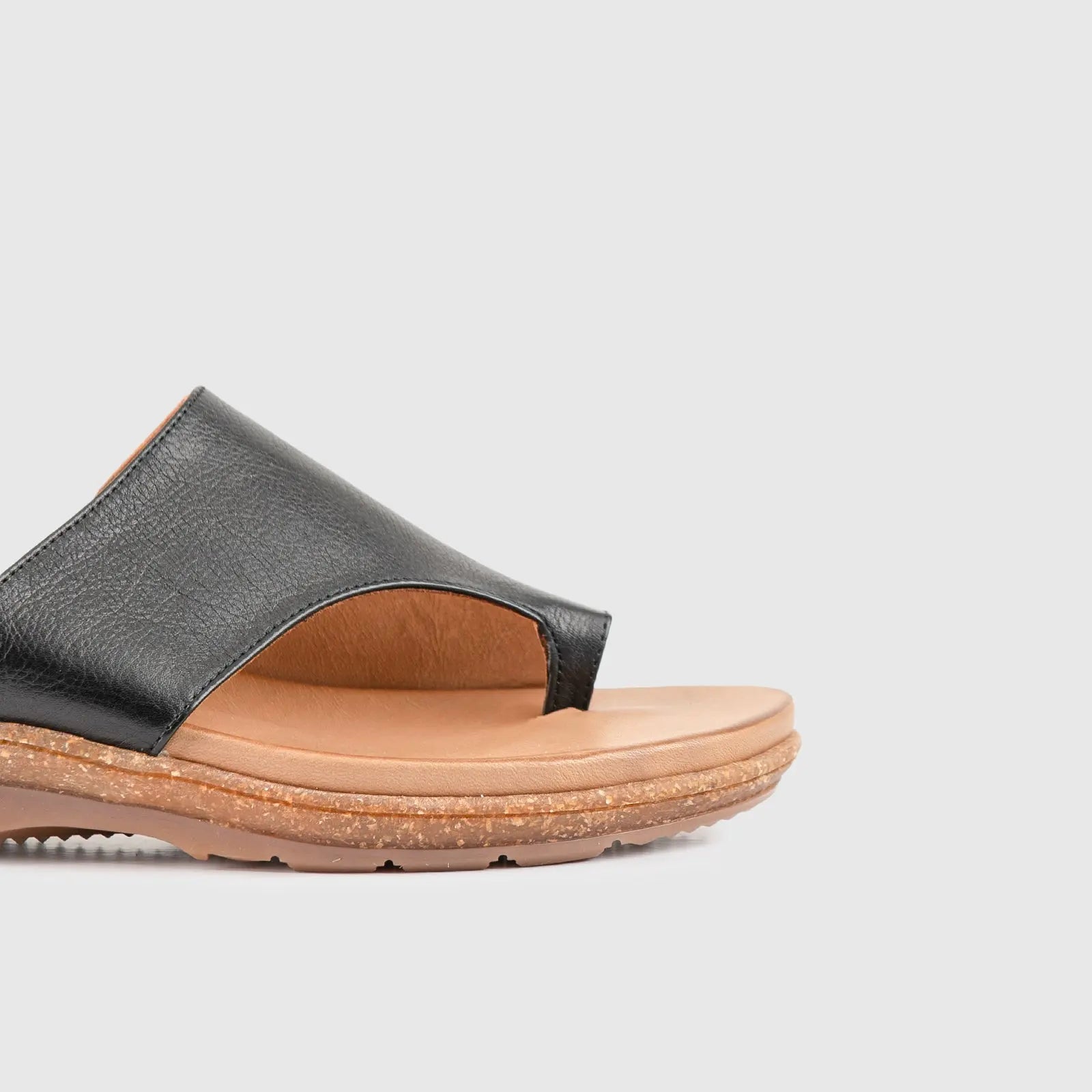 Leather Flat Comfort Sandals Black 902 Sandals | familyshoecentre