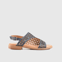 Leather Flat Comfort Sandals Navy 8625 Sandals | familyshoecentre