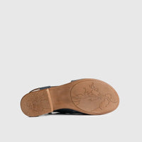Leather Flat Comfort Sandals Navy 8625
