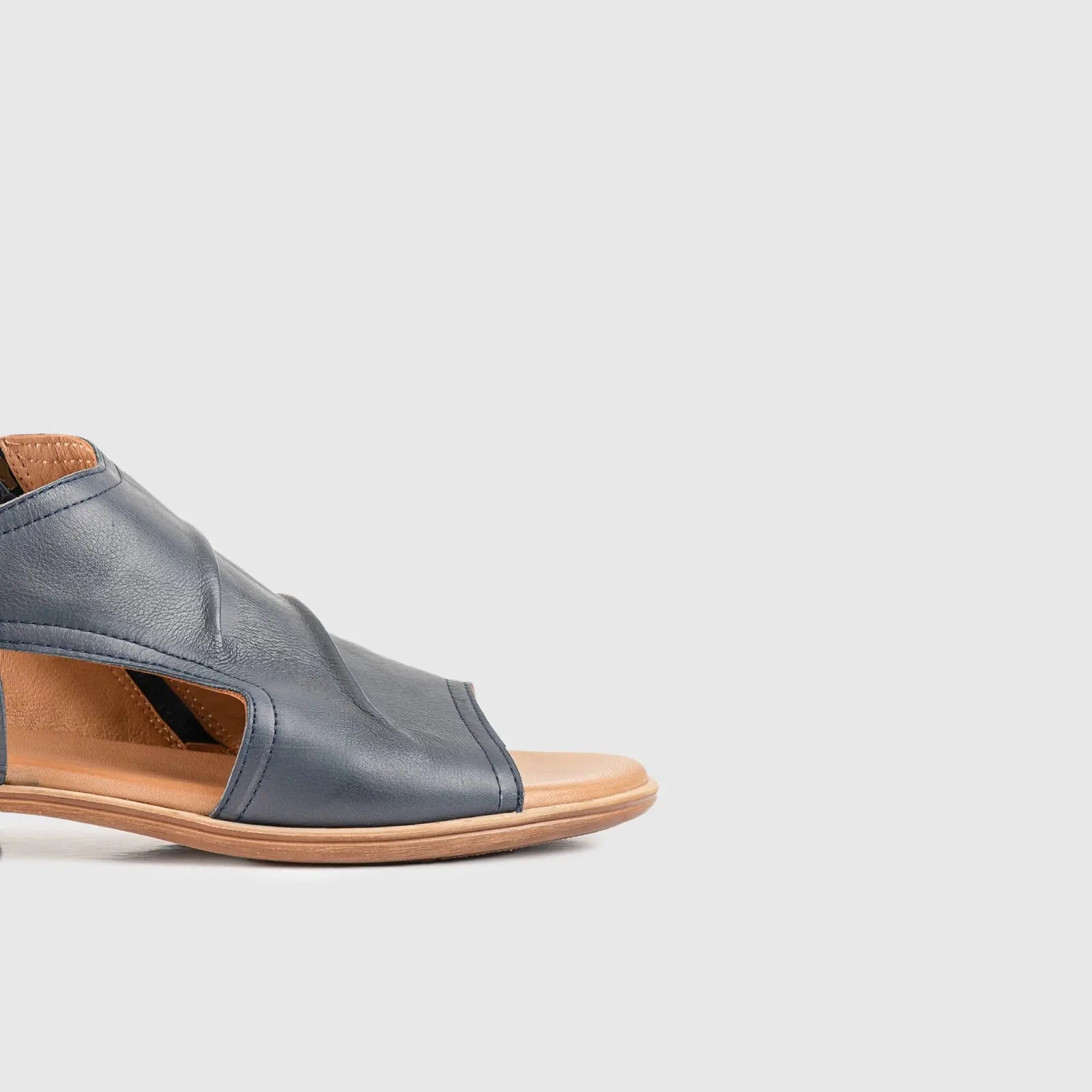 Leather Flat Comfort Sandals Navy 8840 Sandals | familyshoecentre
