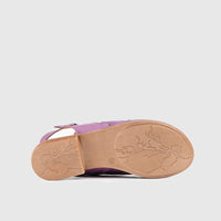 Leather Flat Comfort Sandals Purple 8541 Sandals | familyshoecentre