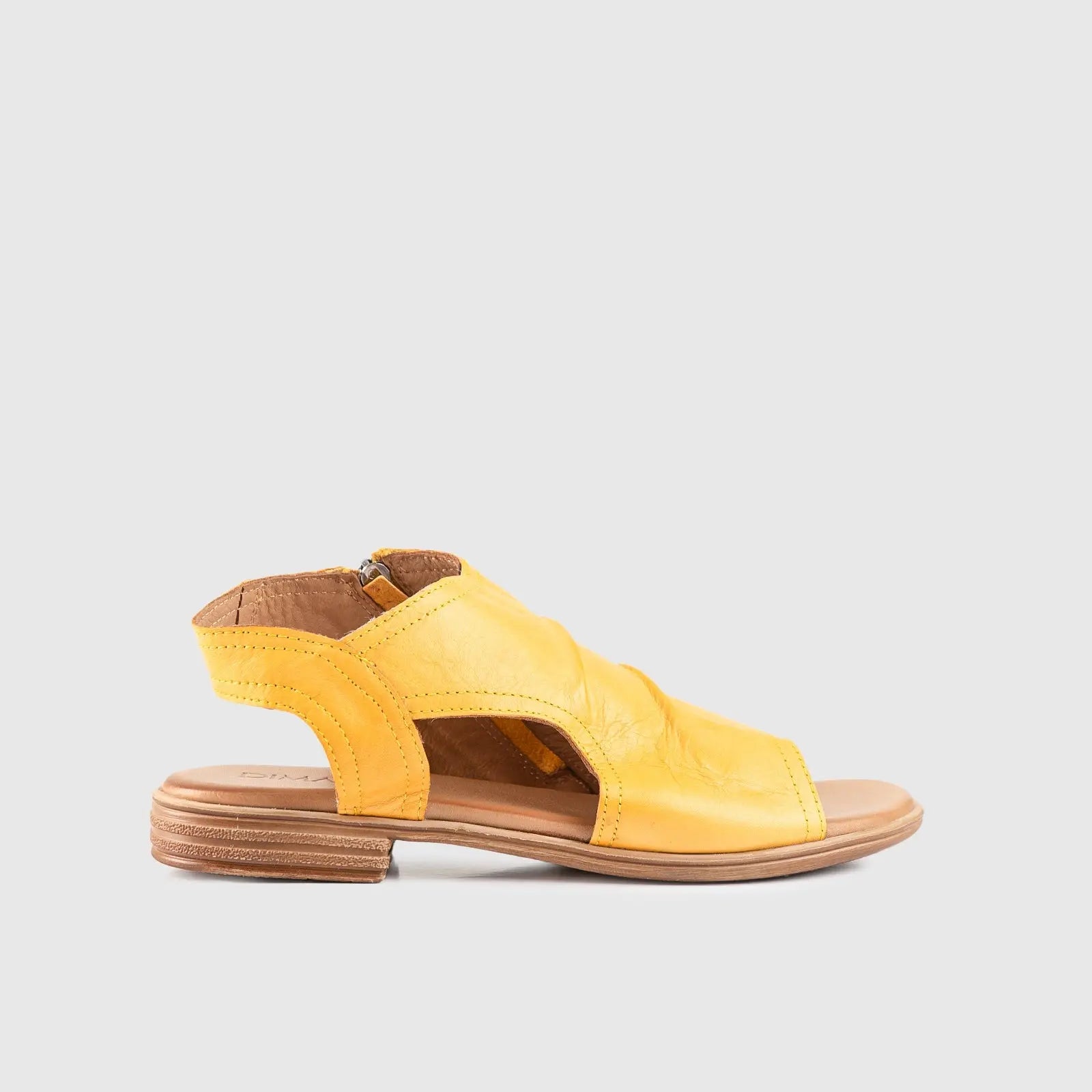 Leather Flat Comfort Sandals Yellow 8840 Sandals | familyshoecentre