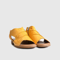 Leather Flat Comfort Sandals Yellow 8840 Sandals | familyshoecentre