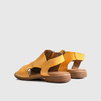 Leather Flat Comfort Sandals Yellow 8840 Sandals | familyshoecentre