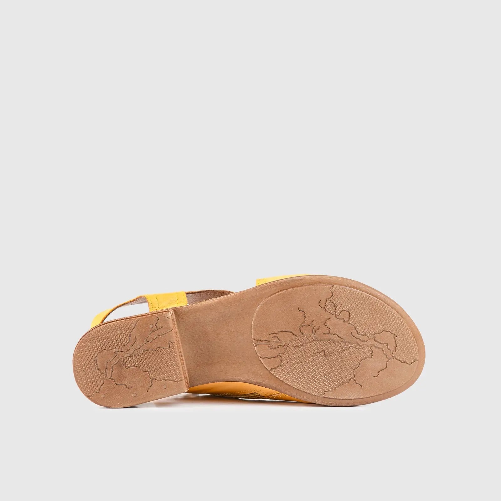 Leather Flat Comfort Sandals Yellow 8840 Sandals | familyshoecentre