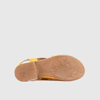 Leather Flat Comfort Sandals Yellow 8840 Sandals | familyshoecentre