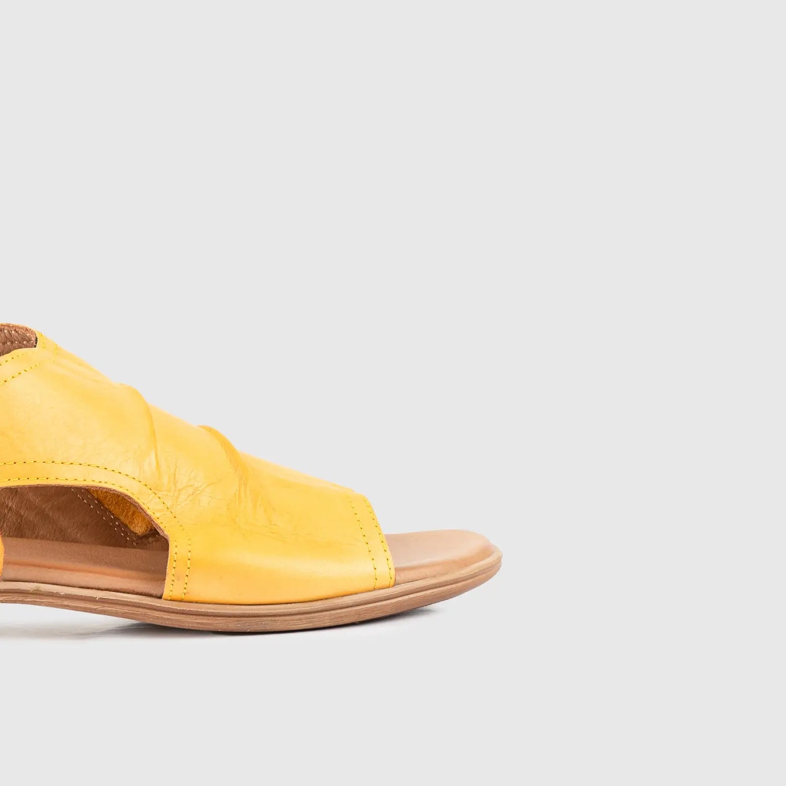 Leather Flat Comfort Sandals Yellow 8840 Sandals | familyshoecentre