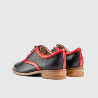 Leather Oxfords Black/Red HA022 Oxfords | familyshoecentre