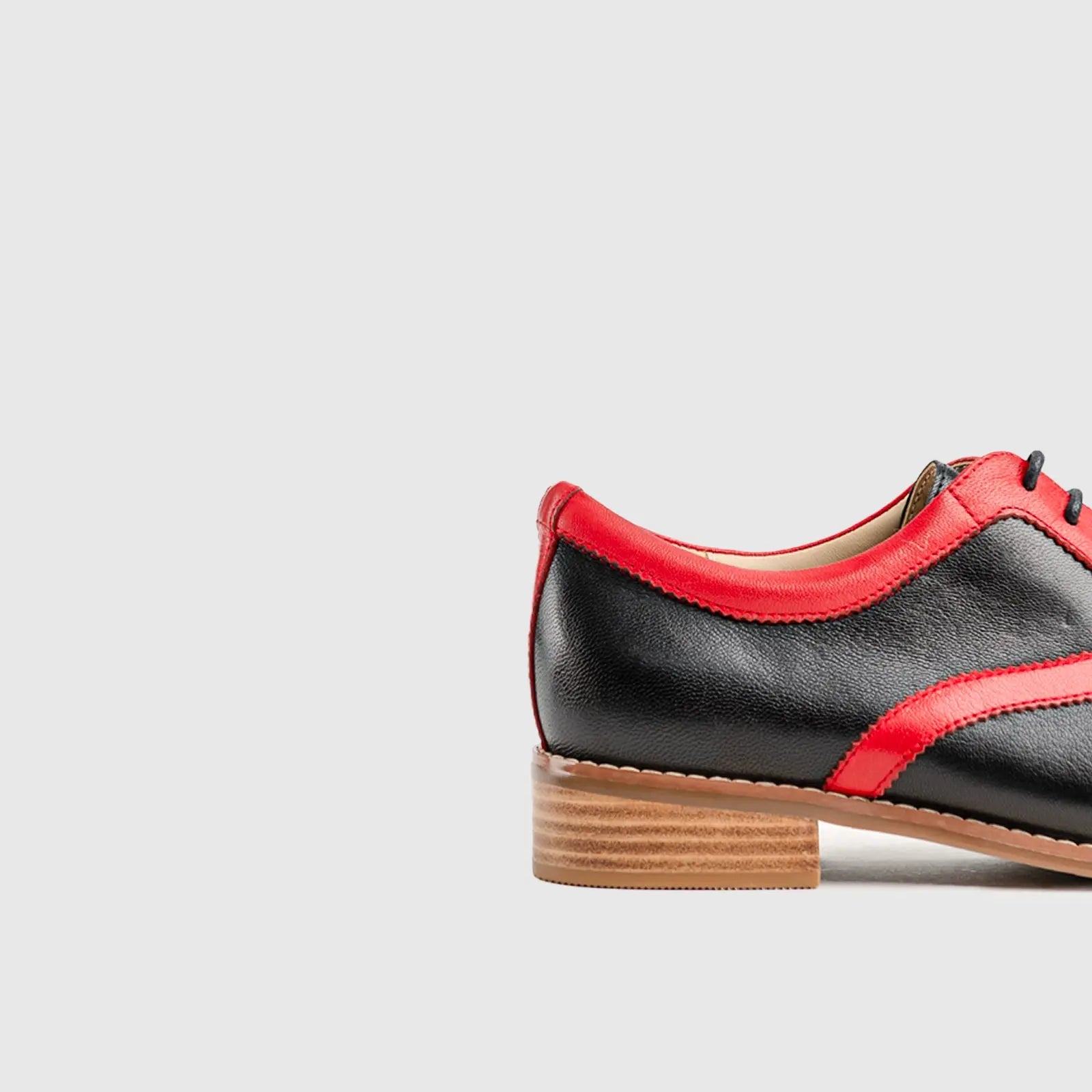 Leather Oxfords Black/Red HA022 Oxfords | familyshoecentre