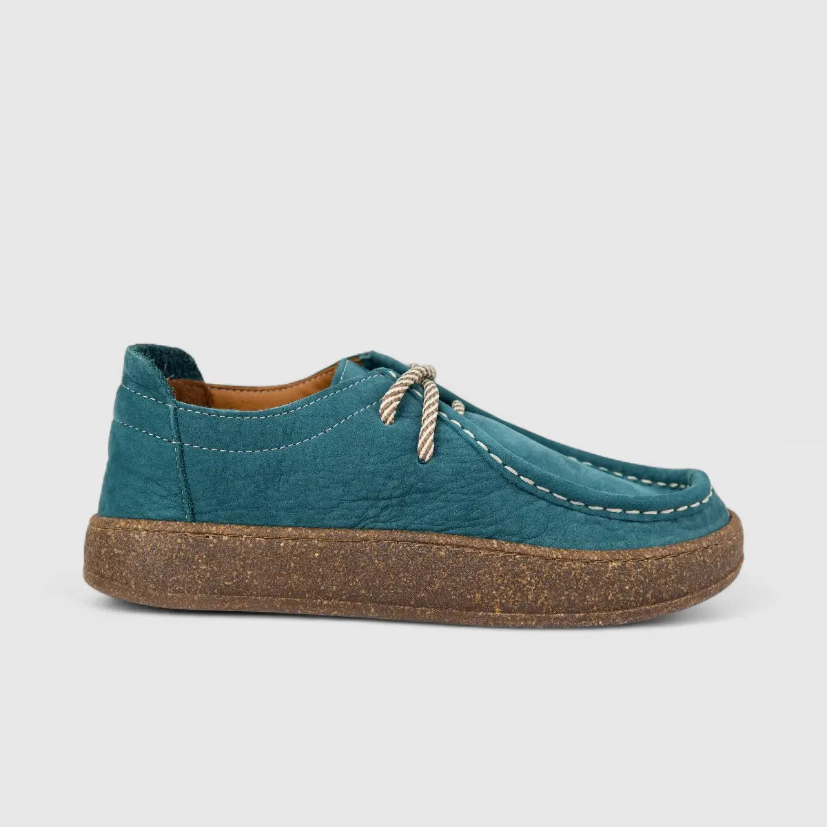 Majencia Ladies Leather Casual Lace Up Shoe 241094 Oil Green MJ2