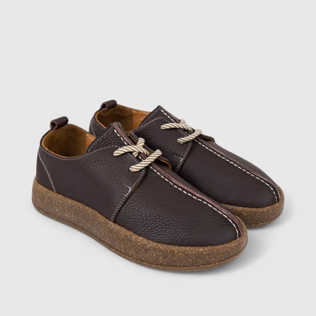 Majencia Ladies Leather Casual Lace Up Shoe 251002 Brown MJ5