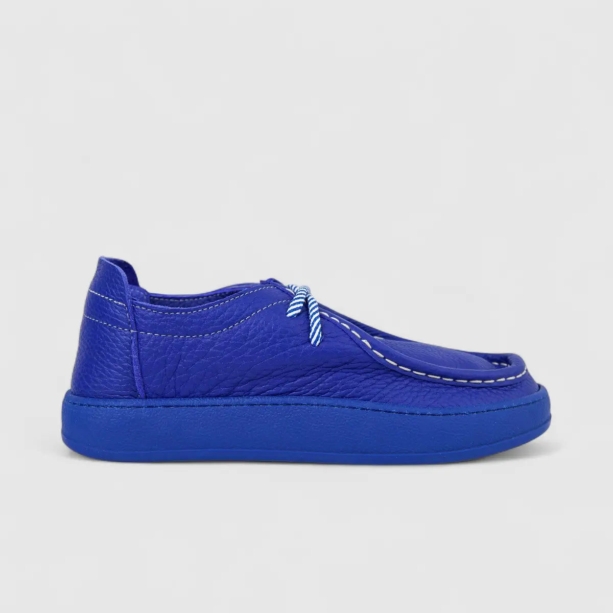 Majencia Ladies Leather Casual Lace Up Shoe 241094 Blue MJ1