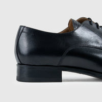 Mario Fagni Derby Lace Up Black Parma Leather 1734 MF1 Oxfords | familyshoecentre