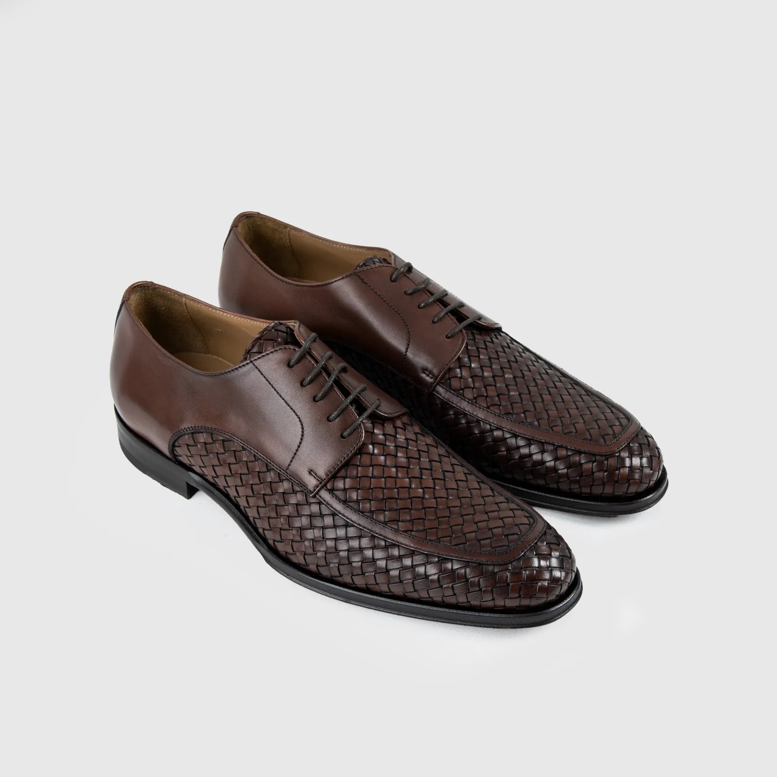 Mario Fagni Hand Woven Weave Lace Up Tan 2870FC MF7 Oxfords | familyshoecentre