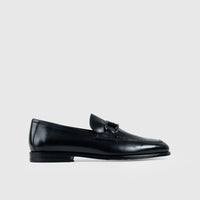 Mario Fagni Moccasin Slip On With Buckle 2842 Black Leather MF6 Oxfords | familyshoecentre