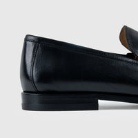 Mario Fagni Moccasin Slip On With Buckle 2842 Black Leather MF6 Oxfords | familyshoecentre