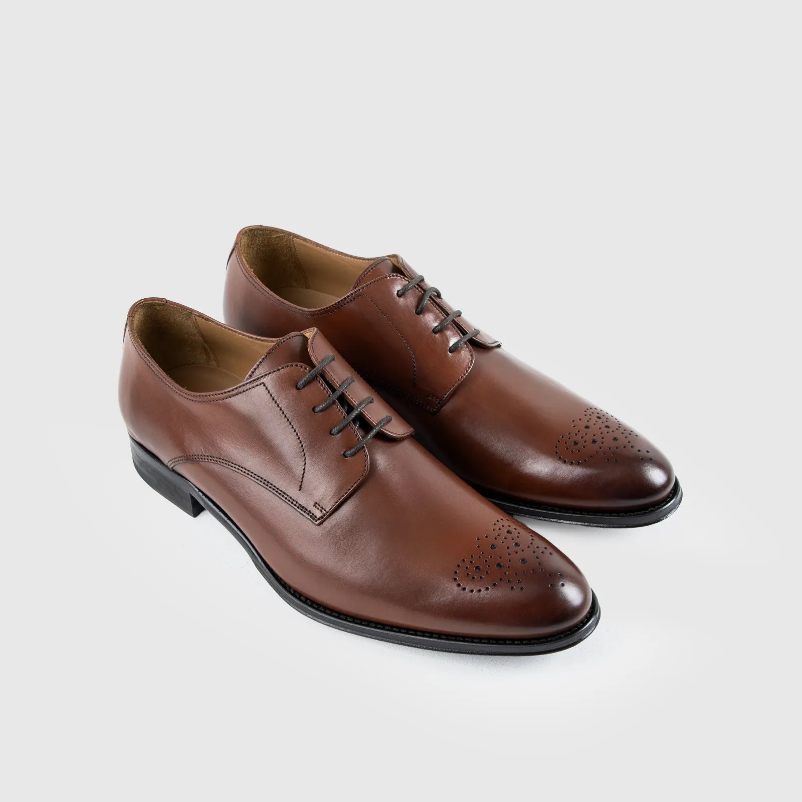 Mario Fagni Punch Toe Lace Up Derby Brushed Tan 1299FP MF2 Oxfords | familyshoecentre