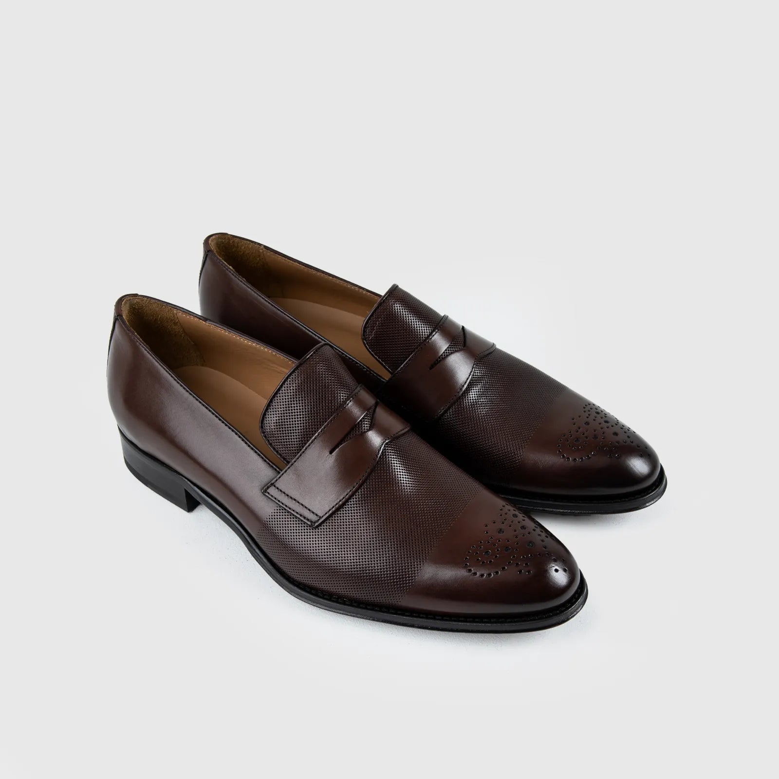 Mario Fagni Slip On With Saddle And Punch Toe Brown 2188FP MF3 Oxfords | familyshoecentre