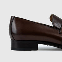 Mario Fagni Slip On With Saddle And Punch Toe Brown 2188FP MF3 Oxfords | familyshoecentre