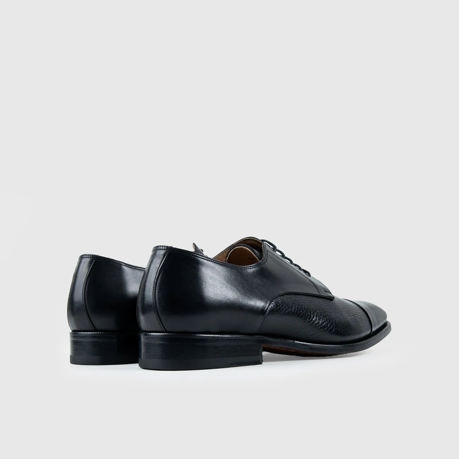 Mario Fagni Toe Cap Deer Skin Lace Up Black 2468 MF4 Oxfords | familyshoecentre