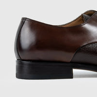 Mario Fagni Toe Cap Deer Skin Lace Up Brown 2468 MF5 Oxfords | familyshoecentre