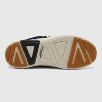 Underside view of Mark Nason X Skechers Ladies Comfort Sneaker A Linear 133257, featuring a black, grey, and brown sole with