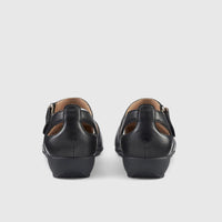 May Comfort Fisherman Leather Shoe Sandal Black Sandals | familyshoecentre