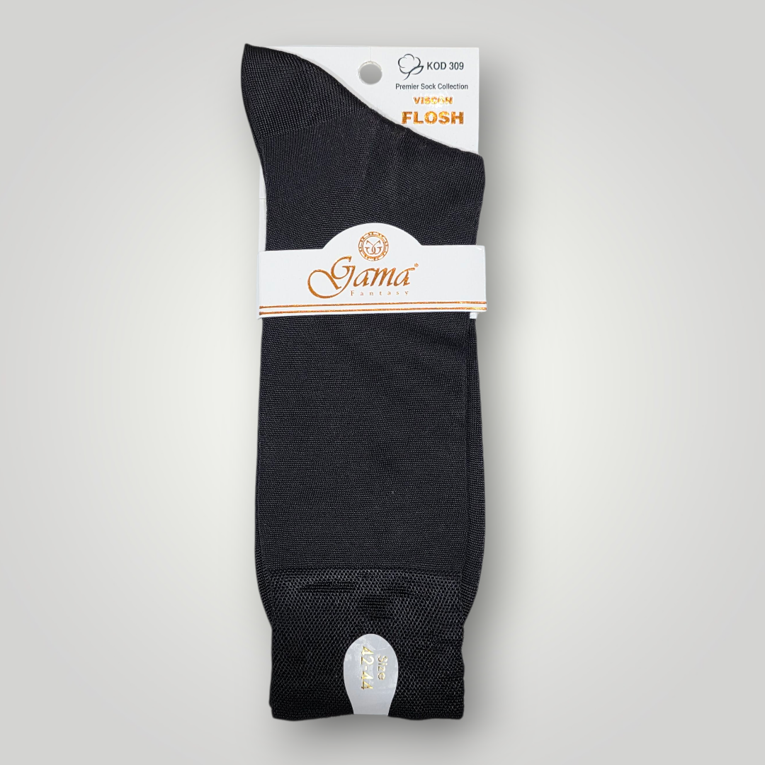 Men's Bamboo Pure Cotton Socks Art No.309 Black (UK6 TO UK12)