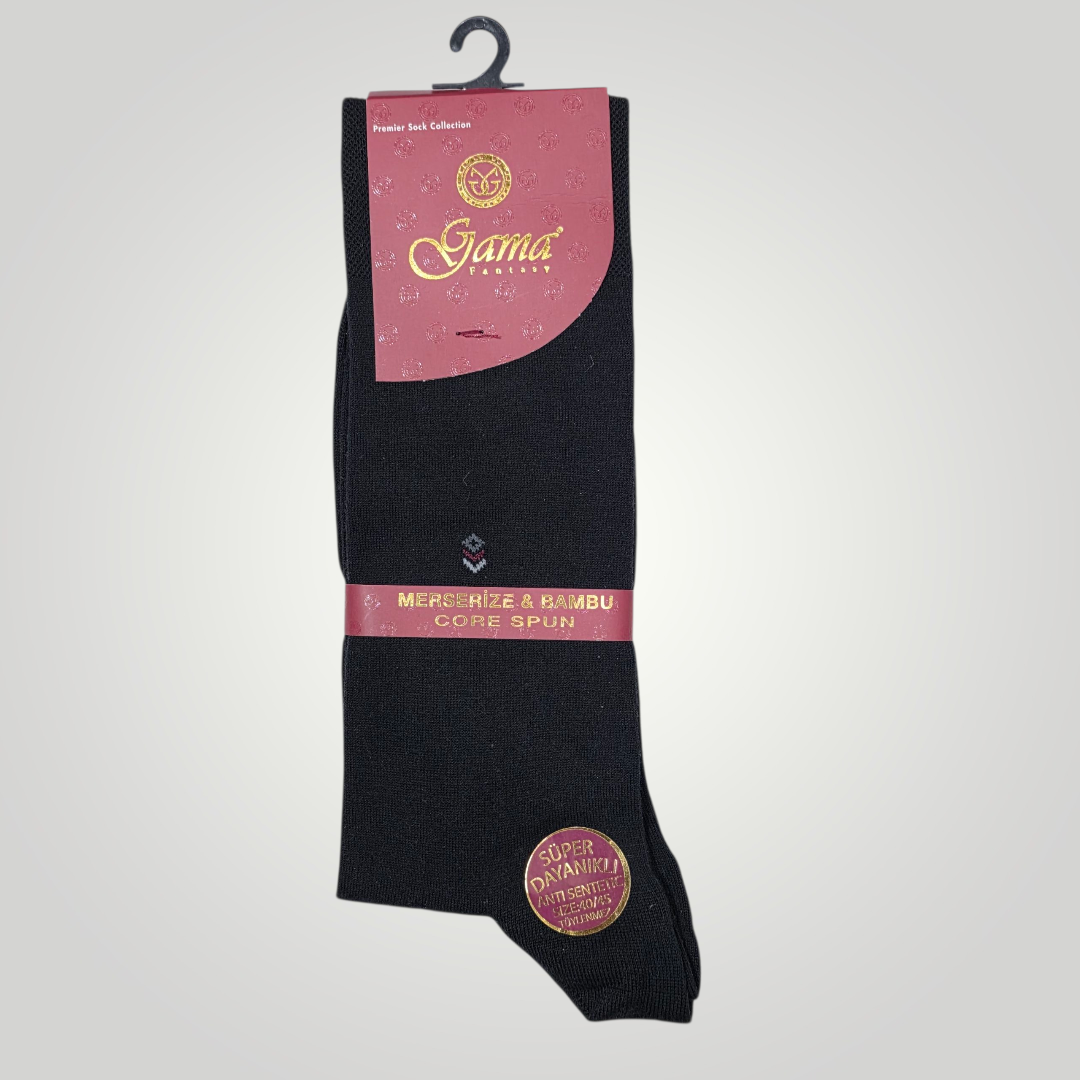 Men's Bamboo Pure Cotton Socks Art No.566 Black (UK6 TO UK12)