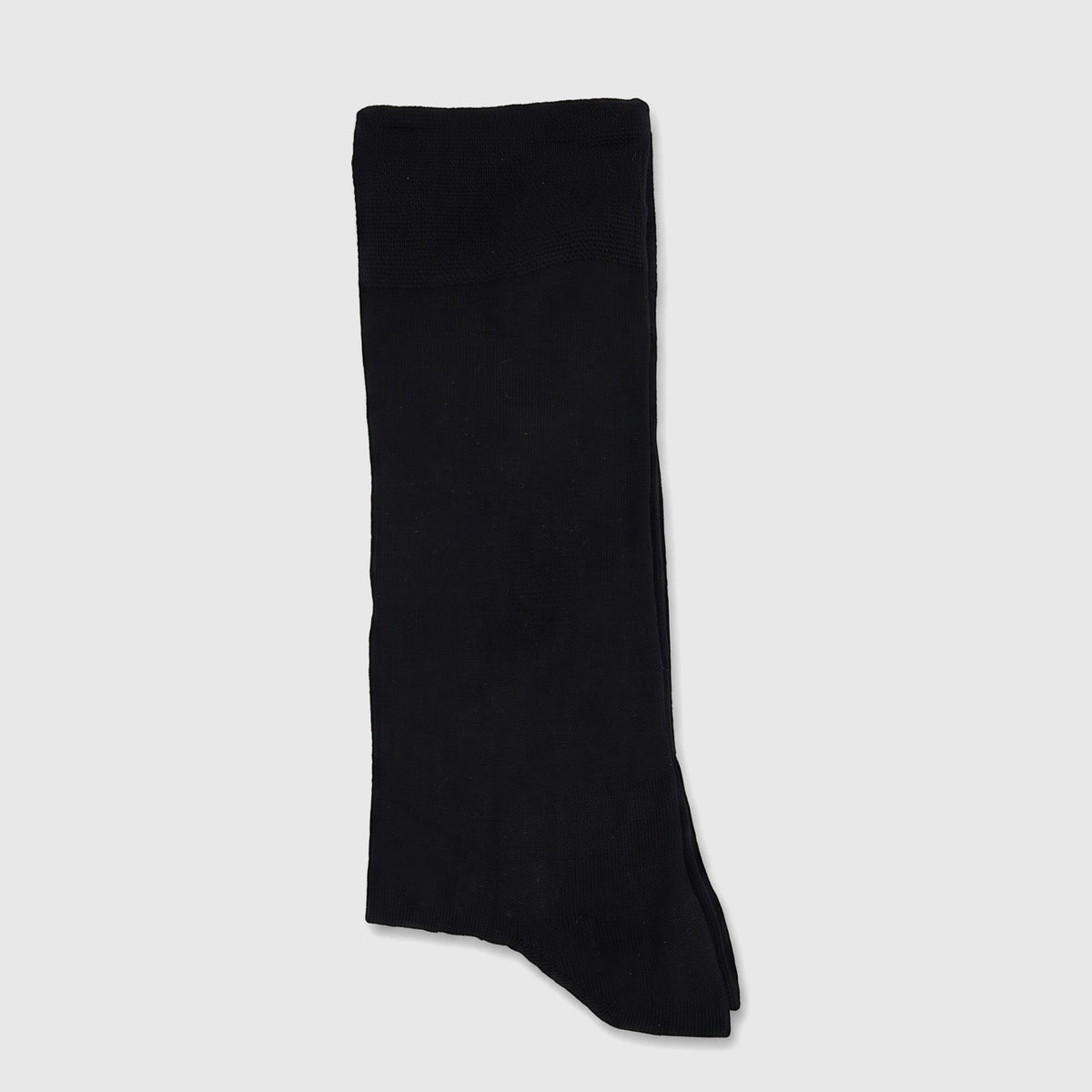 A single men's black bamboo pure cotton sock, sized UK11 to UK14, displayed flat on a light background.