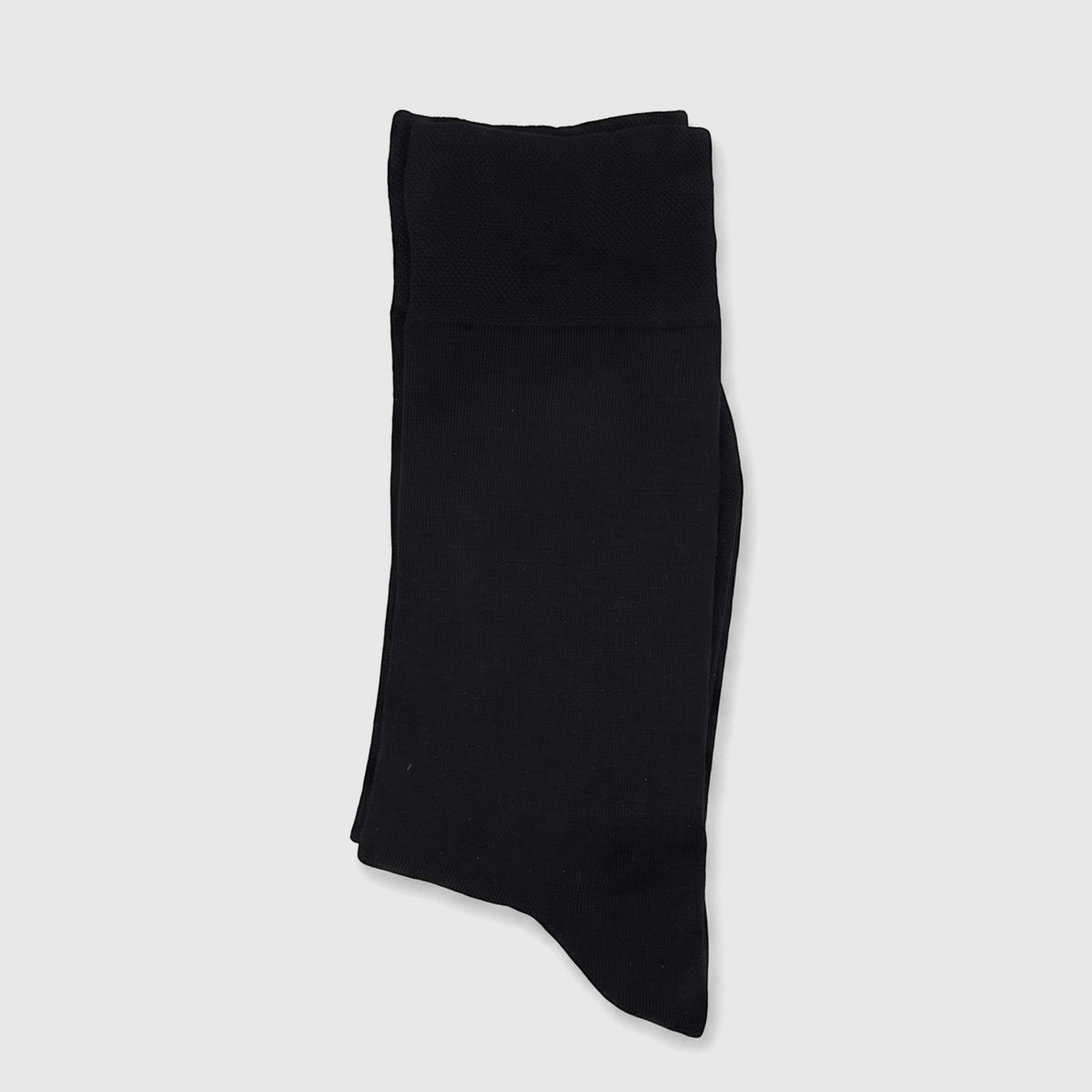 A pair of men's black micro modal socks, neatly folded and displayed in a flat lay style, showcasing their smooth texture.