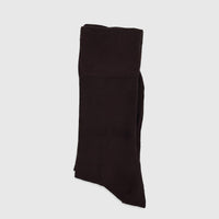 Men's dark brown pure cotton and bamboo blend socks, featuring a comfortable knit texture, folded neatly for display.