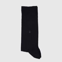 Men's Mercerised Bamboo Socks in black, size UK6 to UK11, folded neatly on a flat surface, showcasing fine knit texture and