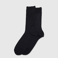 Men's pure cotton socks Art No.305 in black, crew length, suitable for UK5+ to UK7, comfortable everyday wear.