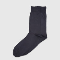 A single dark grey men's rayon floss sock, art no.309, laid flat on a light background, showcasing its texture.