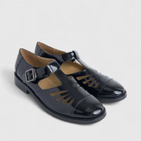 Morbido Ladies Leather Fisherman Sandal Black PON009