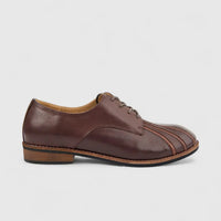 Morbido Ladies Leather Lace Up Shoe Brown PON021