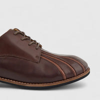 Morbido Ladies Leather Lace Up Shoe Brown PON021