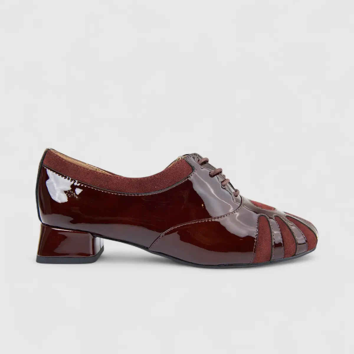 Morbido Ladies Leather Lace Up Shoe Burgundy PON024