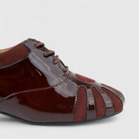Morbido Ladies Leather Lace Up Shoe Burgundy PON024