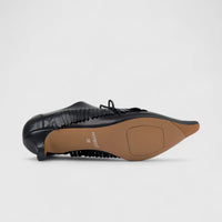 Morbido Ladies Leather Lace Up Shoe With Kitten Heel PON017