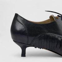 Morbido Ladies Leather Lace Up Shoe With Kitten Heel PON017
