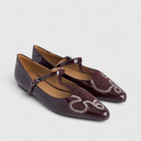 Morbido Ladies Leather Pump Burgundy PON006