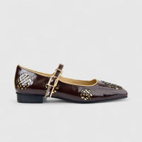 Morbido Ladies Leather Pump Burgundy PON019