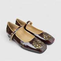 Morbido Ladies Leather Pump Burgundy PON019