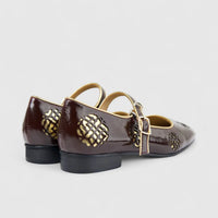 Morbido Ladies Leather Pump Burgundy PON019