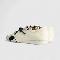 Morbido Ladies Leather Pump White Black Horse Hair PON002