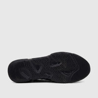 Close-up of the black rubber sole on a Morbido Ladies Leather Sneaker HAS-002, featuring zigzag traction and oval grip
